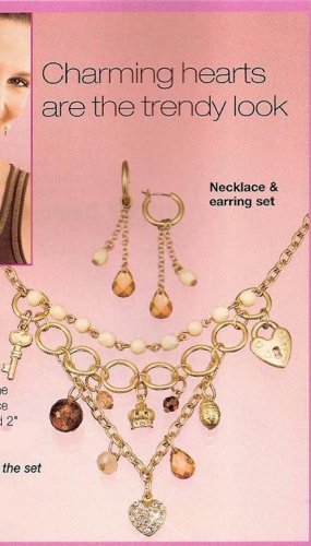 Avon Charming Gift Set Necklace Pierced Earrings Jewelry Costume Goldtone