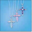 Avon Sterling Silver CZ Cross Necklace Silver 925 Clear Rhinestones Jewelry Costume Christmas VHTF