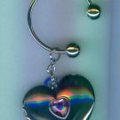 Avon Shimmering Heart Birthstone Photo Keychain ~ February Jewelry Costume