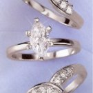 Avon Silvertone Marquise Ring With Jacket Size 8 Costume Jewelry Christmas HTF