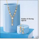 Avon Pretty Pearlesque White Y Necklace Gift Set ~ Goldtone Jewelry Costume Christmas VHTF