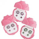 Avon Sparkling Earring Duo in Rose Bud Box Earrings Pink Costume Jewelry Christmas HTF