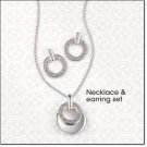 Avon Florence Gift Set Silvertone Necklace and Earrings