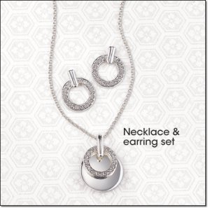 Avon Florence Gift Set Silvertone Necklace and Earrings