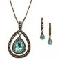 Avon Blissful Blues Drop Pendant Gift Set Necklace and Earrings loc29