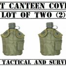 NEW 2 Pack Tactical Military 1qt Canteen COVER w Alice Clips & Pouch OD GREEN NEW 2 Pack Tactical Military 1qt Canteen COVER w Alice Clips & Pouch OD GREEN