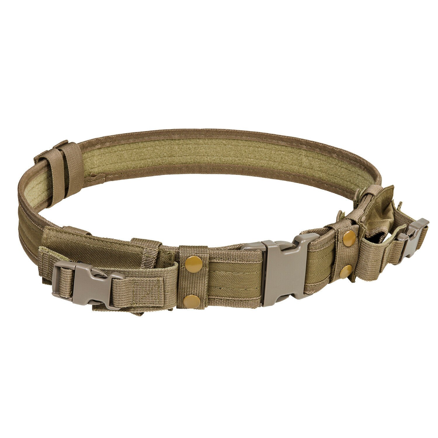 NEW - Tactical 2 inch Adjustable Duty Gun Belt w 2 Magazine Pouches - COYOTE TAN