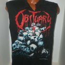 Vtg 1991 Orig OBITUARY Cause of Death Blue Grape Merch Sleeveless T-Shirt Sz L