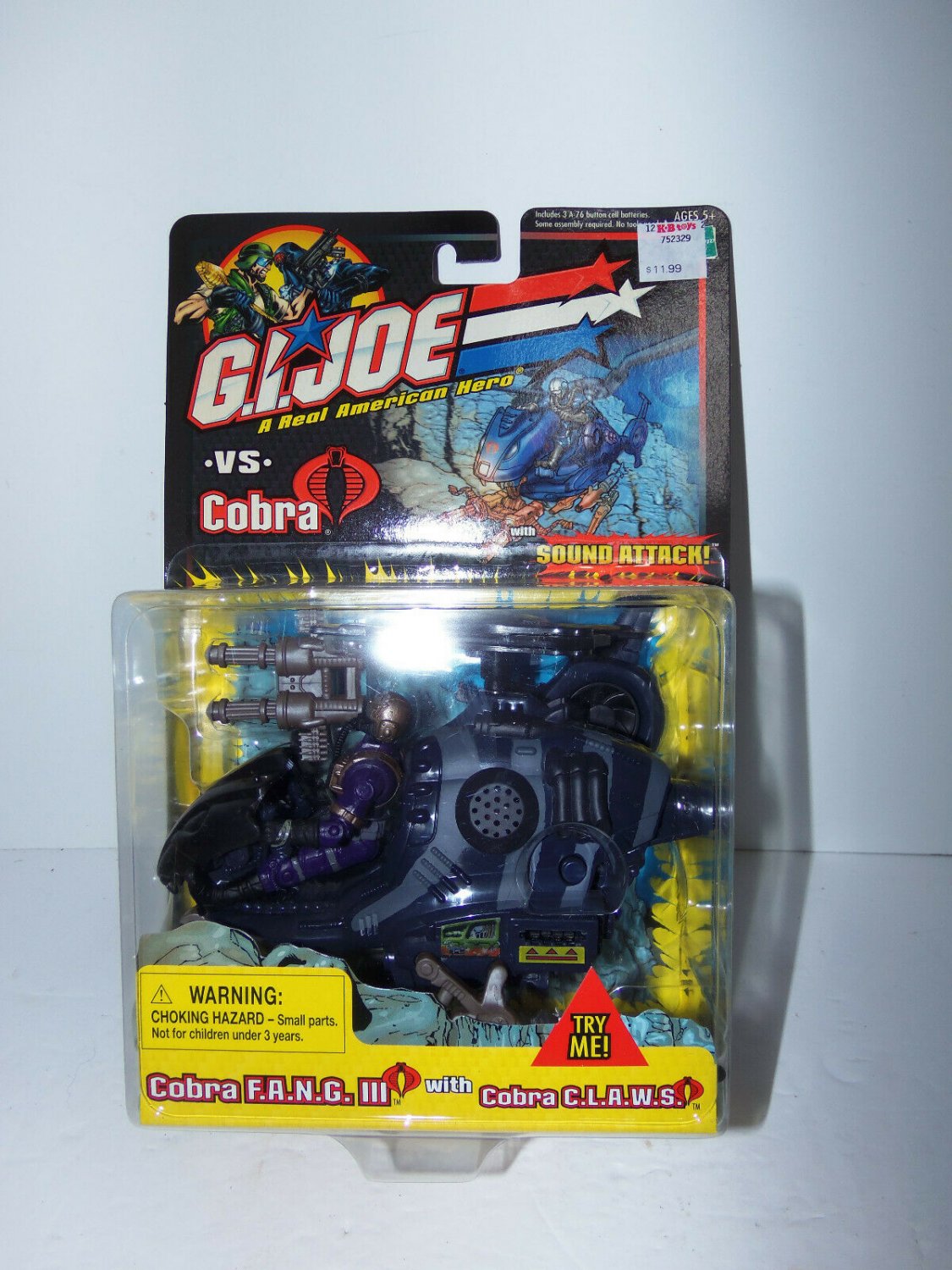 GI Joe vs Cobra 2002 Hasbro COBRA FANG III with COBRA CLAWS Figure NIP