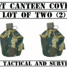 NEW 2 Pack Tactical Military 1qt Canteen COVER w Alice Clips Pouch WOODLAND CAMO NEW 2 Pack Tactical Military 1qt Canteen COVER w Alice Clips Pouch WOODLAND CAMO
