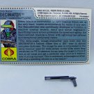 GI Joe 1990 Hasbro Hammerhead Driver DECIMATOR Original File Card & Harpoon Gun