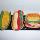 Food Condiment Ceramic Dishes Boston Warehouse Trading Corp Burger Hot Dog Corn