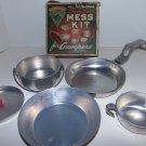 Vintage Mustang Aluminum Sanitary 6pc Mess Kit for Campers in Original Box Vintage Mustang Aluminum Sanitary 6pc Mess Kit for Campers in Original Box