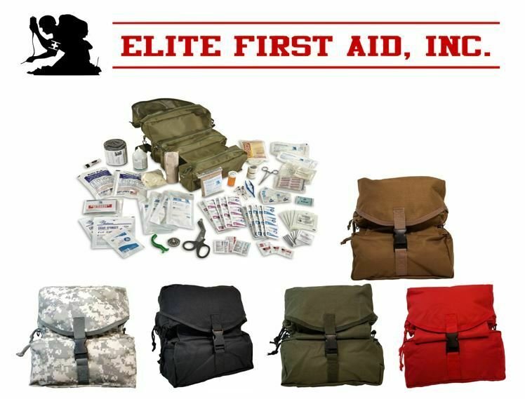 Elite First Aid M3 Trifold IFAK EMT CLS Medic Bag Medical KIT w Supplies OD GREE