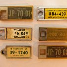 Vintage Lot of 6 Disabled American Veterans Keychain License Plate Tags NEB MICH Vintage Lot of 6 Disabled American Veterans Keychain License Plate Tags NEB MICH