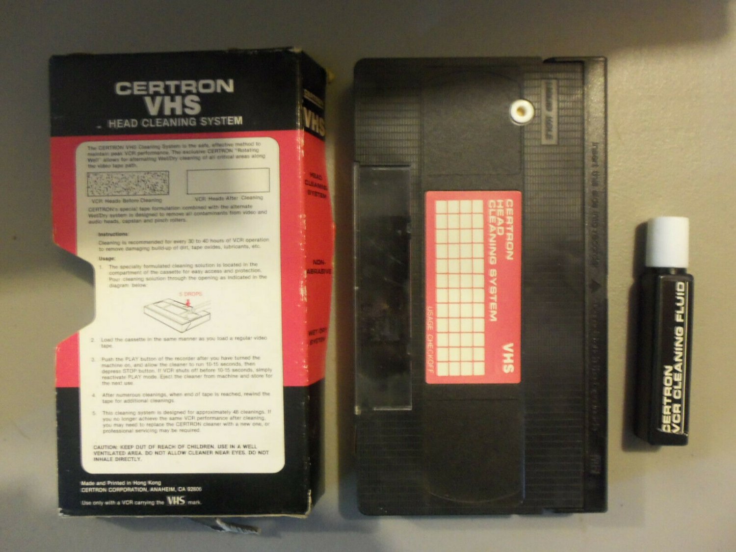 Vintage Certron VHS Head Cleaning System with Cleaning Fluid Dropper