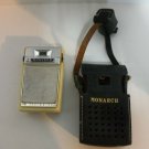 Vintage Monarch 6 Transistor Radio w Original Leather Case and Ear Phones P&R