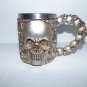 NEW - Beer Tea Coffee 3D Skull Mug Stainless Steel & Resin w 8 Skull Handle 5x7
