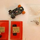 Vintage Slot Car Parts Lot Tyco Motors Pro Chassis and NEW Tires In Package