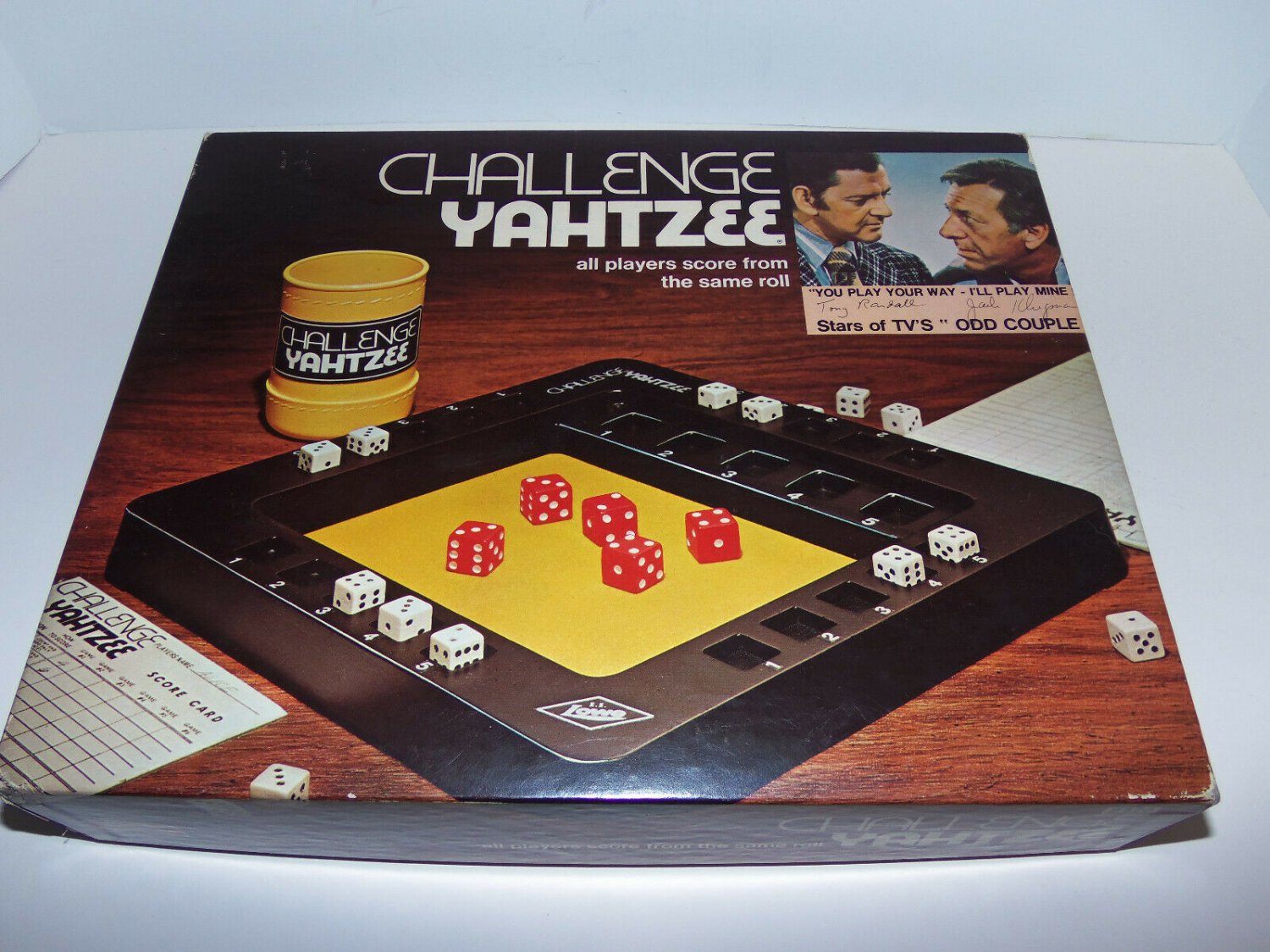 Vintage 1978 Challenge Yahtzee Board Game MB Milton Bradley Odd Couple ...