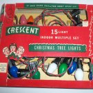 Vintage CRESCENT 15 Light Set Indoor Christmas Tree Lights in Original Box WORKS Vintage CRESCENT 15 Light Set Indoor Christmas Tree Lights in Original Box WORKS