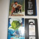 2 VHS Movie Tapes Clamshell Cases Disney's King of Grizzlies Grinch St Christmas