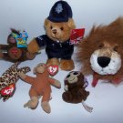 Lot of 6 Plush Soft Toy Stuffed Animals Including TY Beanie Babies Lot of 6 Plush Soft Toy Stuffed Animals Including TY Beanie Babies