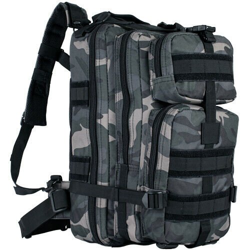 NEW Medium Trans Hunting Tactical Survival MOLLE Backpack MIDNIGHT WOODLAND CAMO