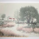 Vintage 1972 Jeremy King Litho A Cheshire Stream London Landscape Artist 18.5x15