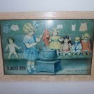 1994 Bessie Pease Gutmann A Busy Day in Dollville Diamond Dyes Metal Framed Art