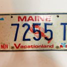 Vintage 1980's Maine Lobster Vacationland Auto License Plate Tag 7255T