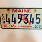 Vintage 1980's Maine Lobster Vacationland Commercial Auto License Plate 449345