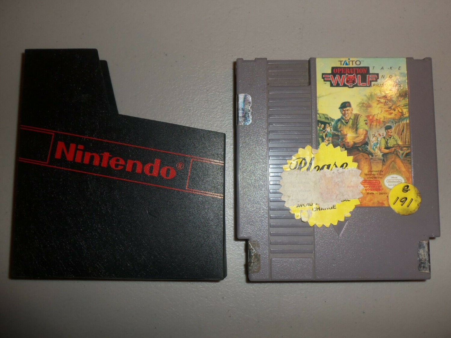 Operation Wolf Nintendo NES Taito Genuine Original Video Game Cartridge w Sleeve