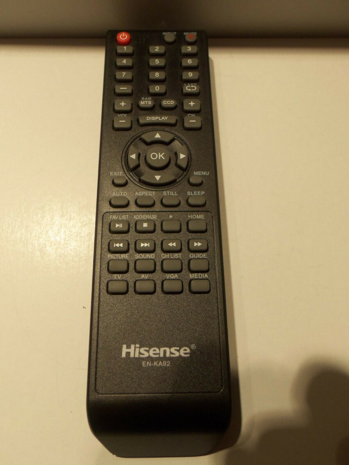 Original Hisense EN-KA92 LCD TV Remote Control for Models 32D37, 32H3B1, 40H3E