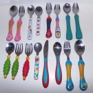 Vintage Lot 16 Child Eat Food Utensils Spoons Forks Knife DORA Gerber Spiderman
