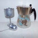 Vintage Douglas Flameproof Glass Stovetop Coffee Tea Percolator Pinecone Design