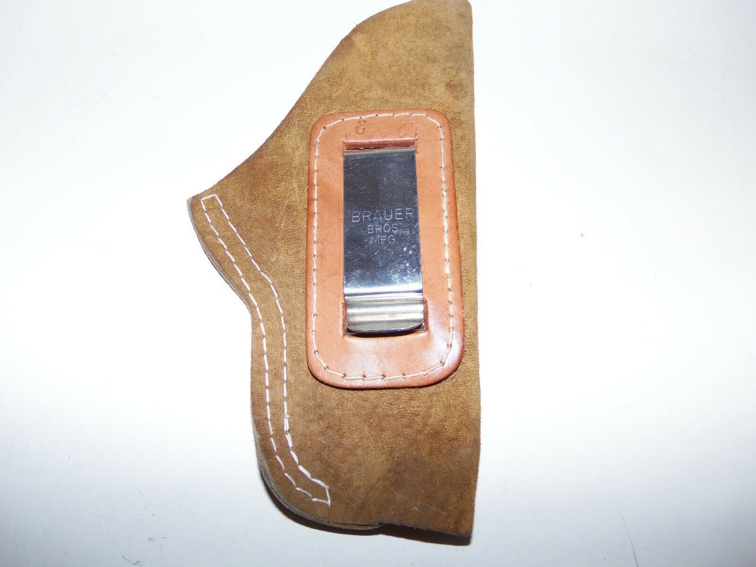 Brauer Bros Mfg IWB RH Leather Suede Holster w Metal Clip 40R-33 Sub Compact