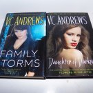 VC Andrews 2 Book Lot Family Storm and Daughter of Darkness HARD COVER HC