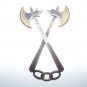 Antique The Odd Fellows Warden Subordinate Lodge Brass Jewel Ax and Three Links