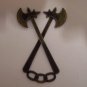 Antique The Odd Fellows Warden Subordinate Lodge Brass Jewel Ax and Three Links