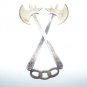 Antique The Odd Fellows Warden Subordinate Lodge Brass Jewel Ax and Three Links