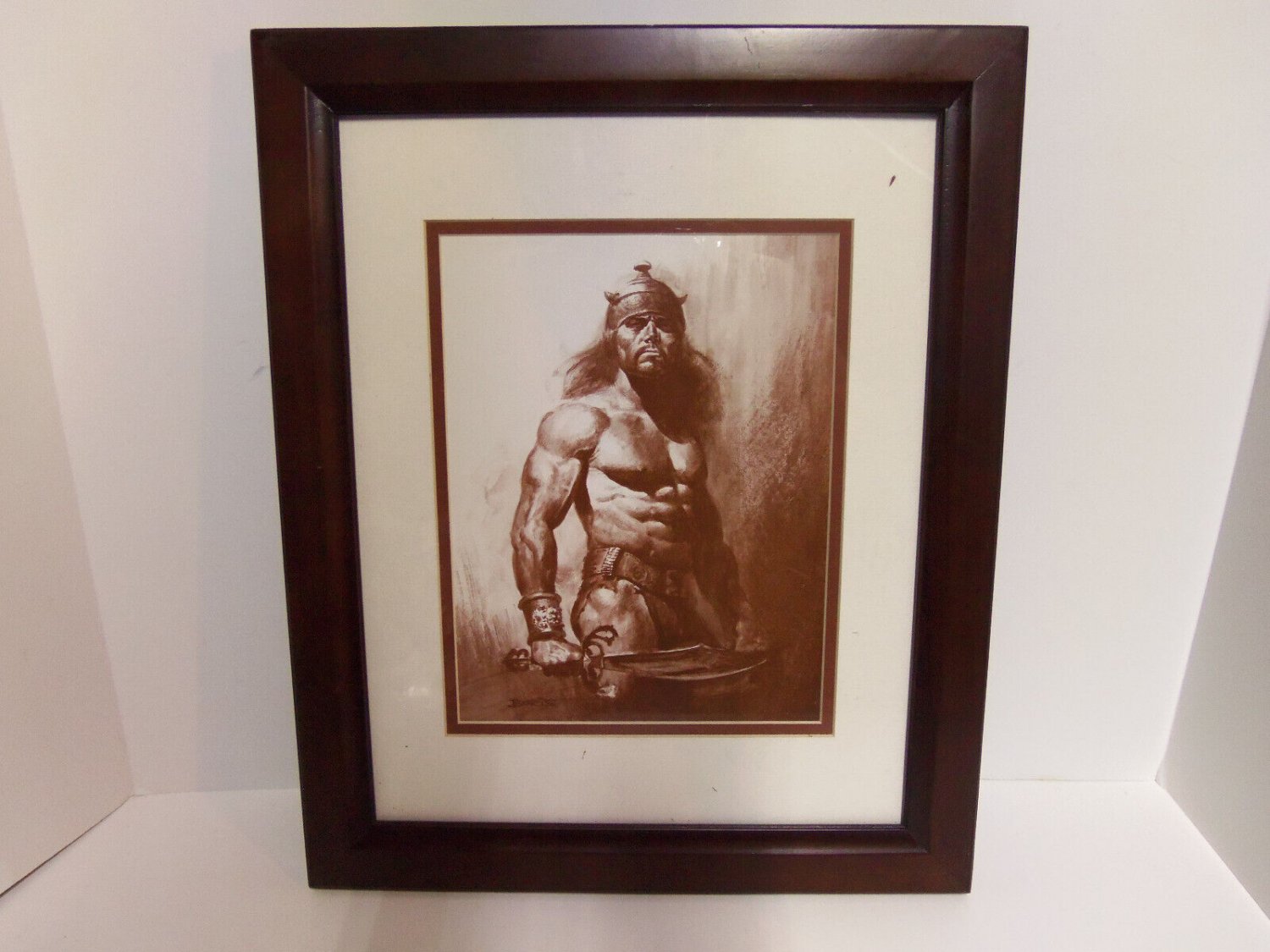 Boris Vallejo Doubled Matted and Framed Conan Fantasy Art Print 13.5x16.5