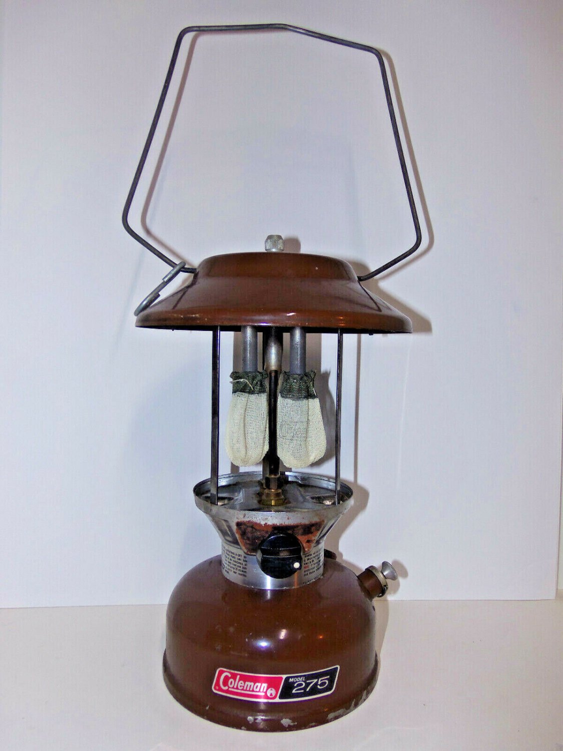 Vintage Working Brown Coleman 1978 Lantern Model 275 Double Mantle 3/77 NO GLOBE