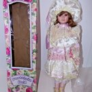 NEW Vintage 1970s-80s 16" Brown Hair Porcelain Doll in Original Box NIB