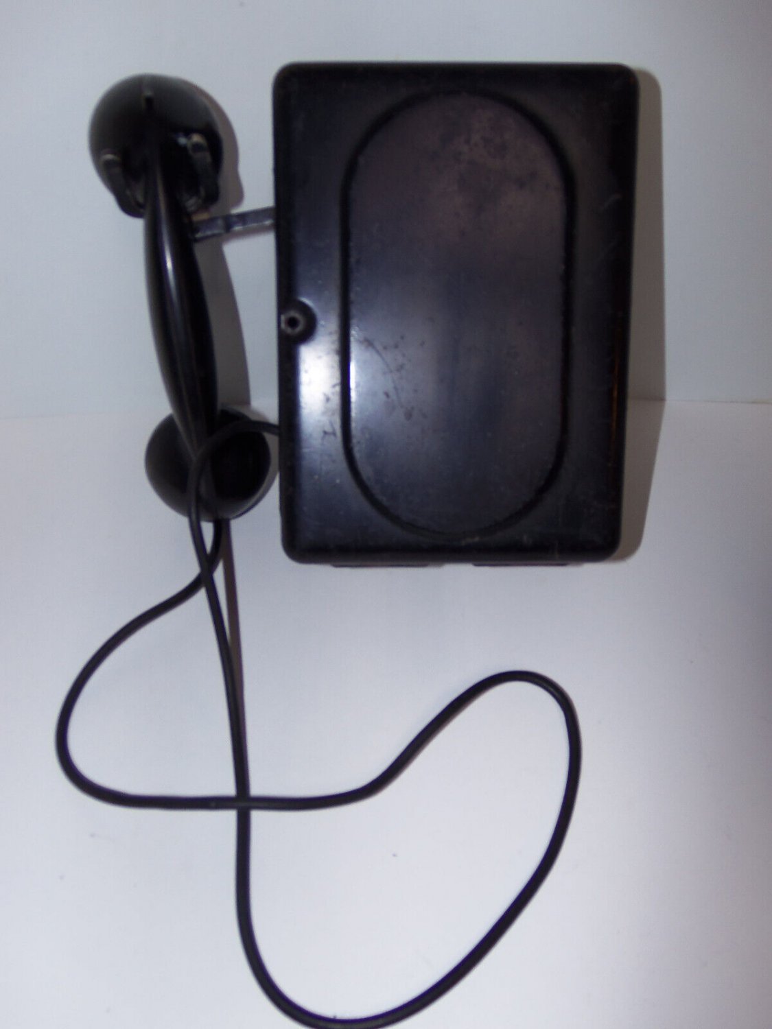 Antique Black TR&S Dan Mac Handset Wall Phone with Bakelite Receiver Telephone