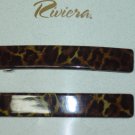RIVERIA BRAND Leopard Look extra long barrettes VINTAGE