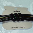 KARINA brand Black acrylic Hair barrette fascinator made in France Vintage Full Size barrette