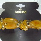 Karina Brand Amber Yellow Gold color Beaded full size hair barrette vintage new condition