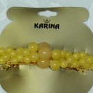 Honey Yellow Beaded Barrette by Karina brand Full size barrette VINTAGE