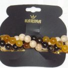 Earth Tone Beaded Twisted Full Size Karina Brand Barrette VIntage but never worn